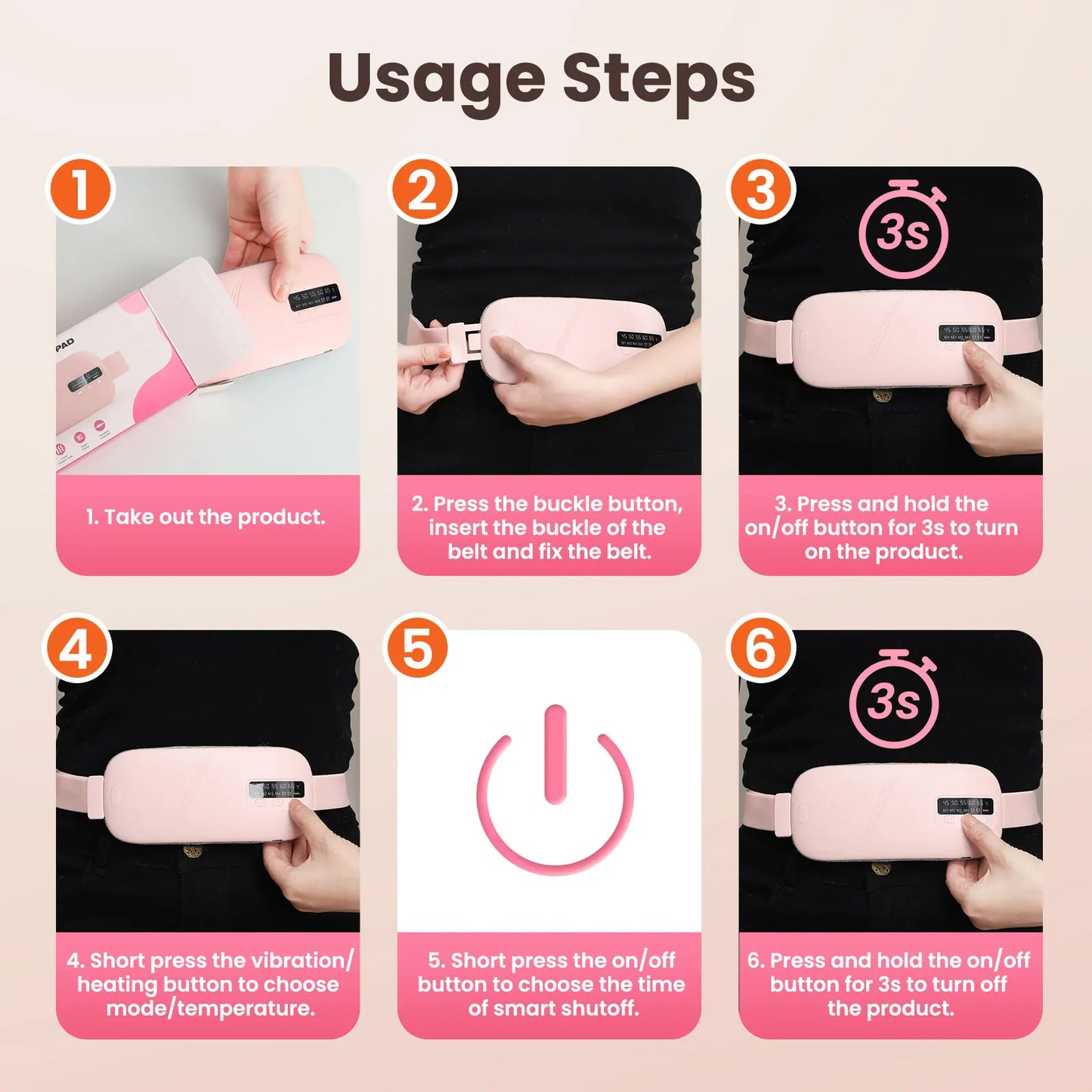 CycleComfort Wearable Heating Pad — Wireless Period Pain Relief Belt