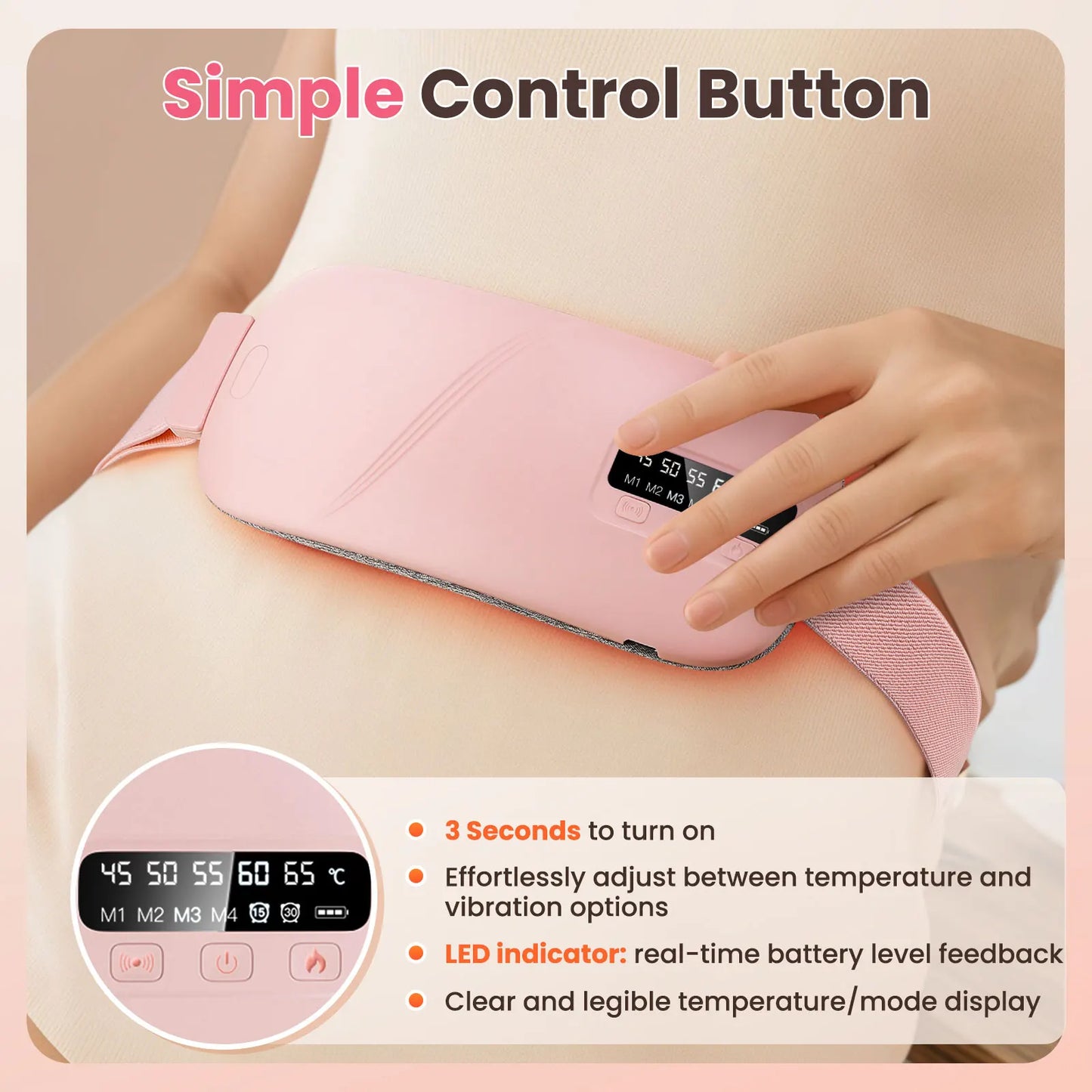 CycleComfort Wearable Heating Pad — Wireless Period Pain Relief Belt