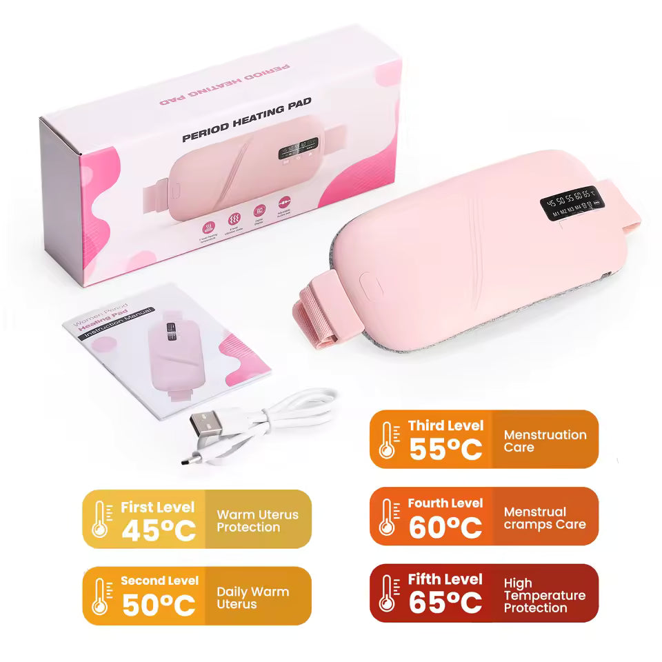CycleComfort Wearable Heating Pad — Wireless Period Pain Relief Belt